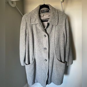 Vintage Alorna Wool Gray Coat - Size Large